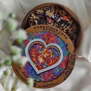Dragoste conștientă Mandala Puzzle din lemn