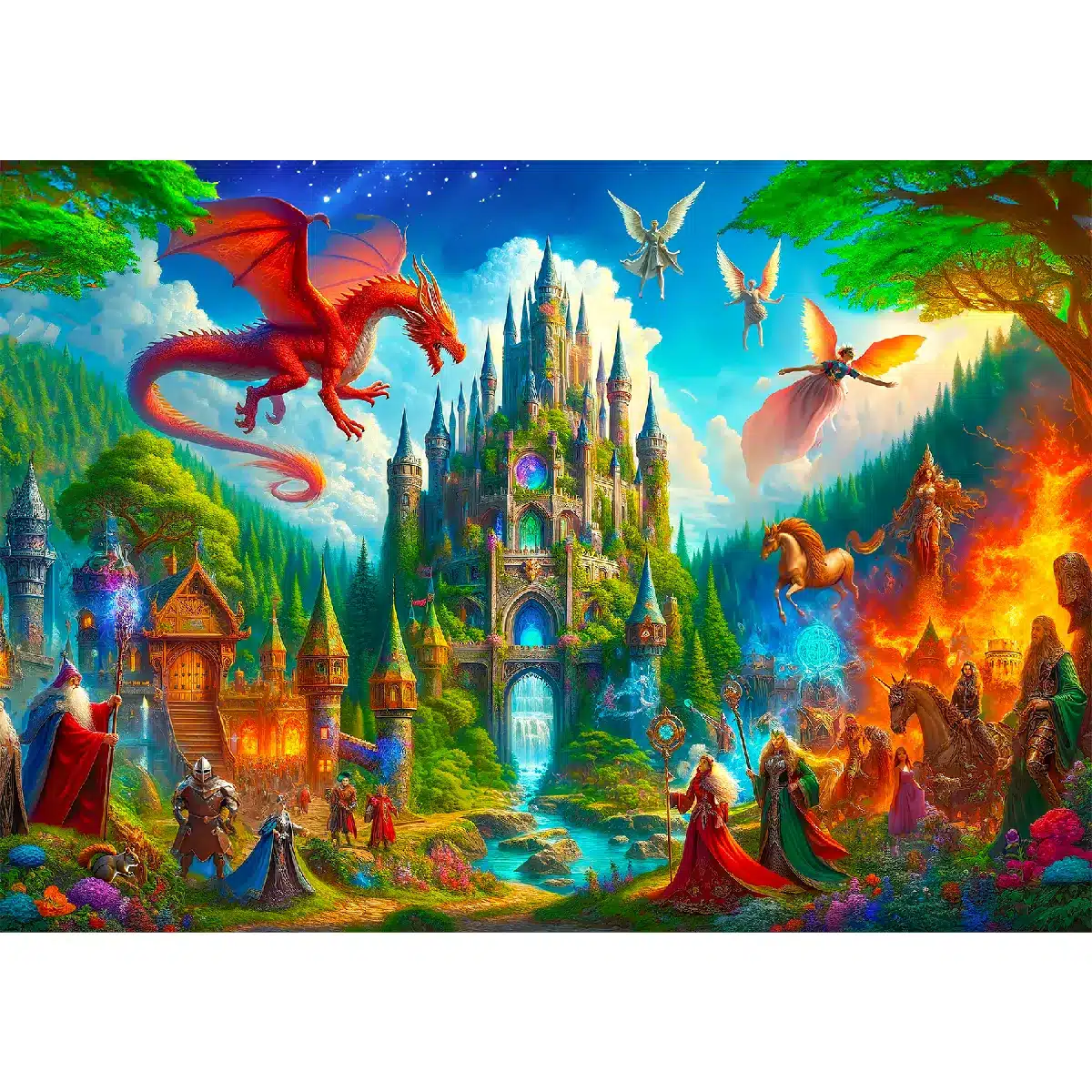 fantezie castel puzzle din lemn