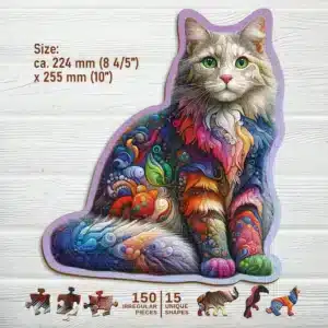 puzzle din lemn cu pisica catifelată