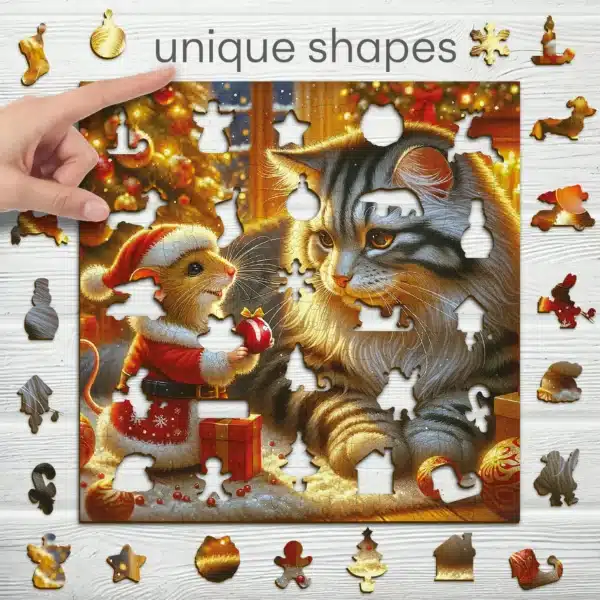 macska és egér fa puzzle