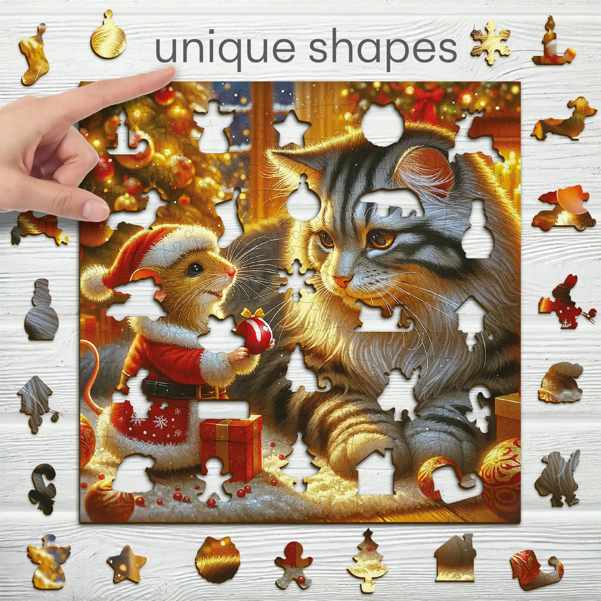 macska és egér fa puzzle