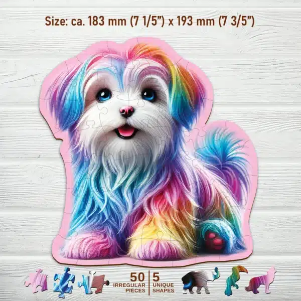 cățeluș fericit puzzle din lemn