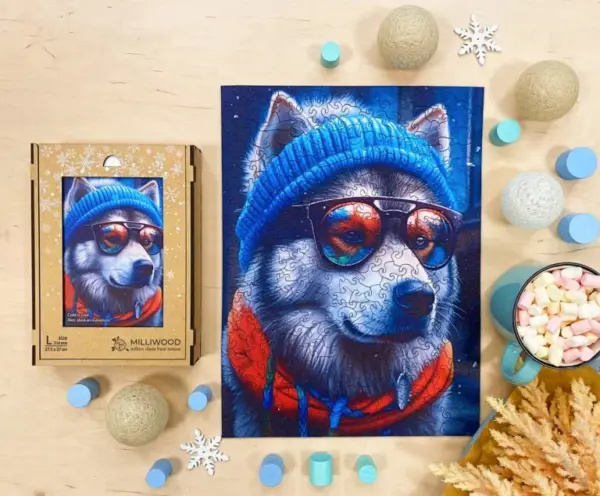 alec, az alszkai malamut fa puzzle