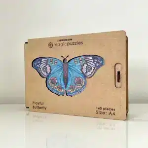 fluture jucăuș puzzle din lemn