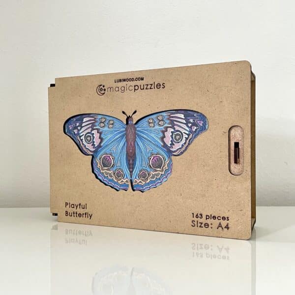 fluture jucăuș puzzle din lemn