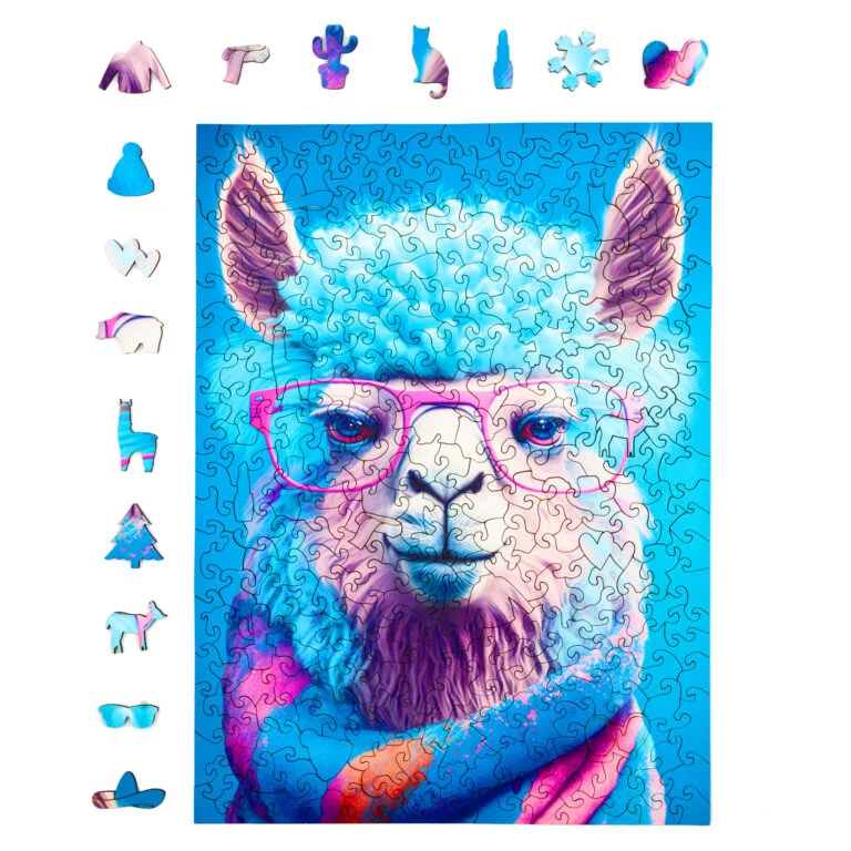 Christina alpaca obraznică puzzle din lemn