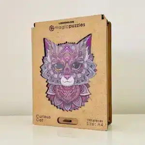 Puzzle din lemn Curious Cat