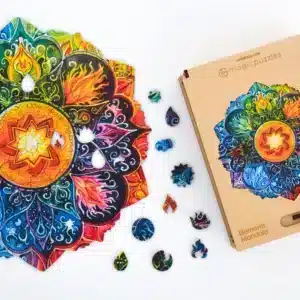 elemente mandala puzzle din lemn