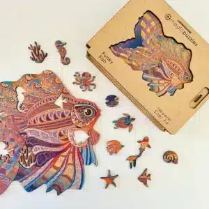 pește funky puzzle din lemn