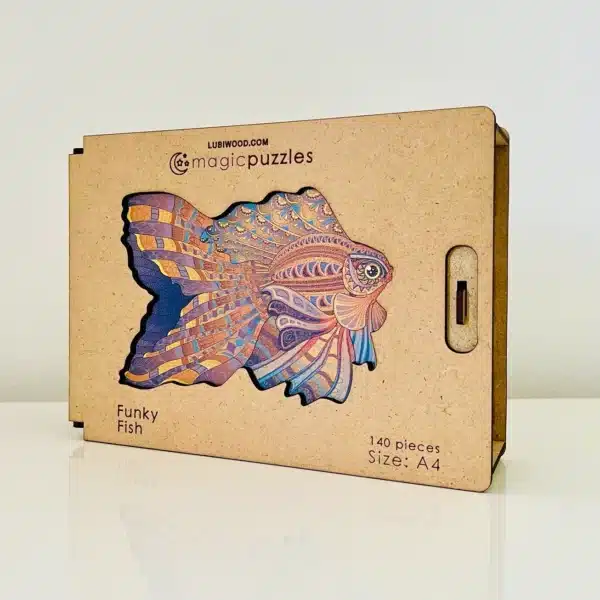 pește funky puzzle din lemn