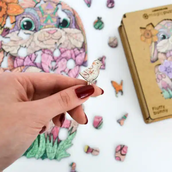 iepuraș pufos puzzle din lemn