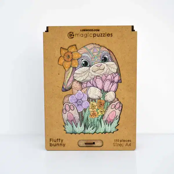 iepuraș pufos puzzle din lemn