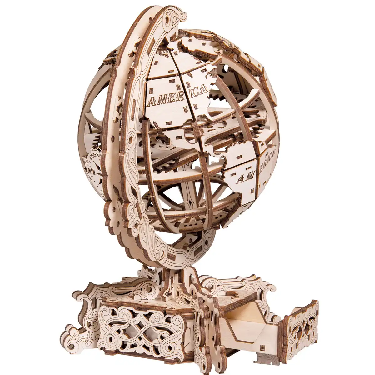 Globe - puzzle de călătorie 3D din lemn 269 piese