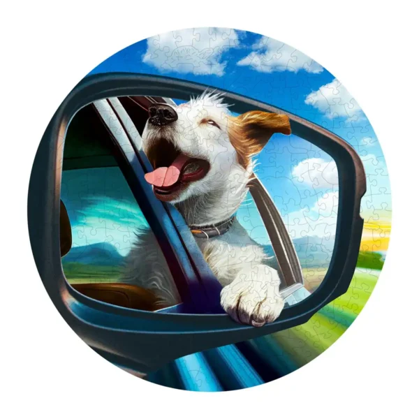 câine fericit puzzle din lemn