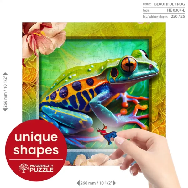 broasca colorat puzzle din lemn