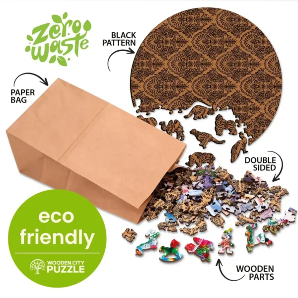 vultur strălucitor puzzle din lemn