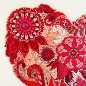 inimă mandala puzzle din lemn