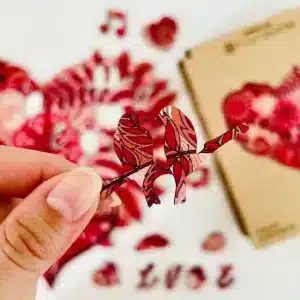 inimă mandala puzzle din lemn