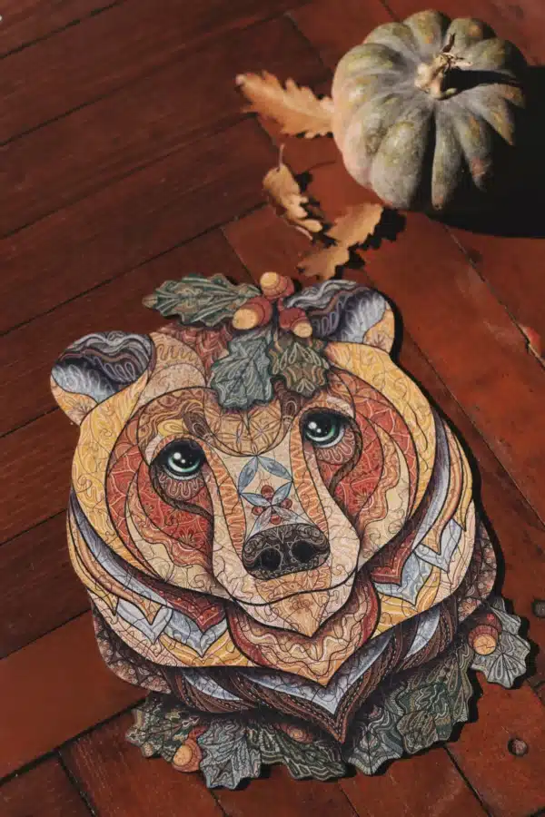 urs de pădure puzzle din lemn