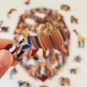 leu gigant puzzle din lemn