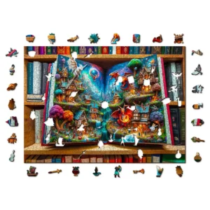 basm fermecat puzzle din lemn