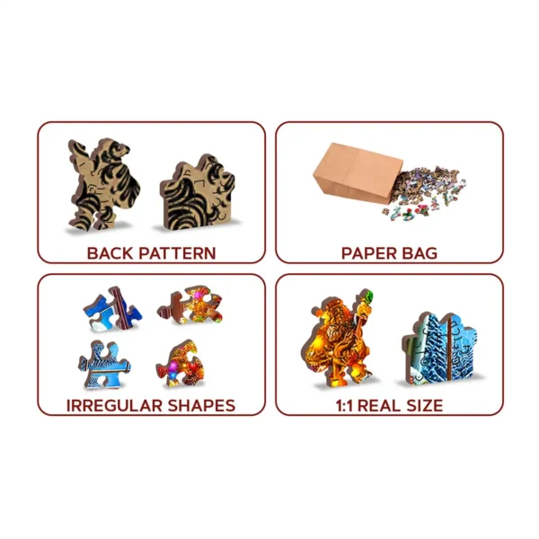 Craciun Ajunul Craciunului Mos Craciun Santa Claus charm puzzle din lemn