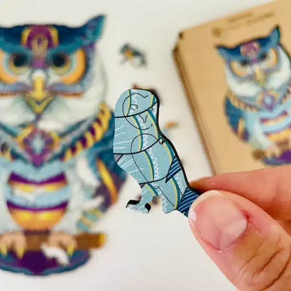Cosmic Owl puzzle din lemn
