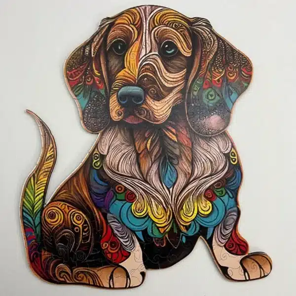 fermecător beagle puzzle din lemn