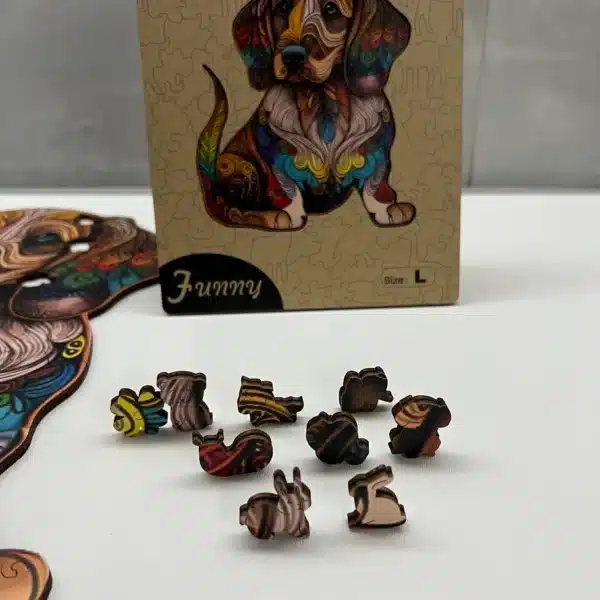fermecător beagle puzzle din lemn