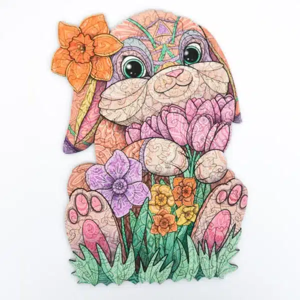 iepuraș pufos puzzle din lemn