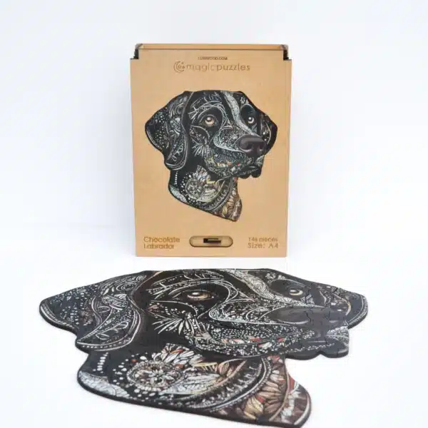 ciocolata labrador puzzle din lemn