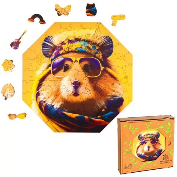 hippy hamster puzzle din lemn