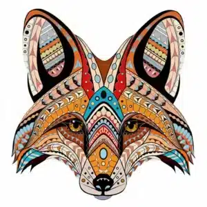 model cap de vulpe puzzle din lemn