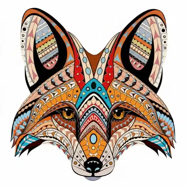 model cap de vulpe puzzle din lemn