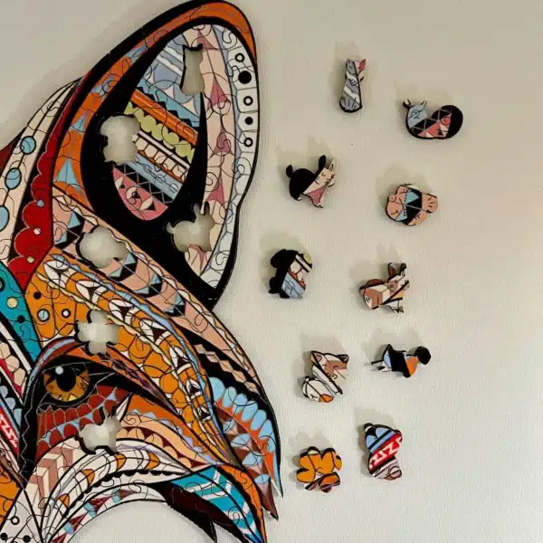 model cap de vulpe puzzle din lemn