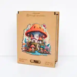 ciuperci casa puzzle din lemn