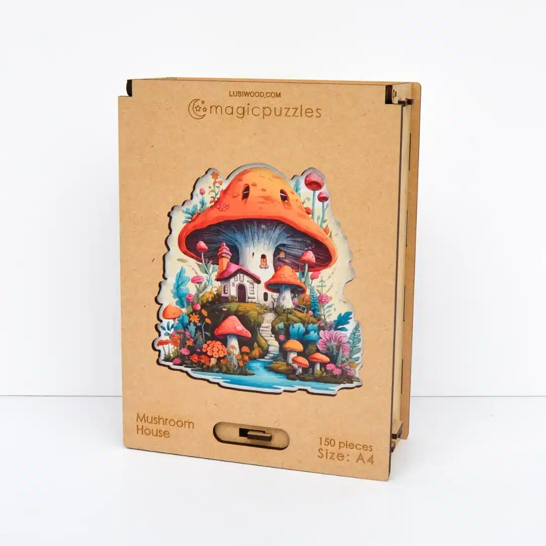 ciuperci casa puzzle din lemn