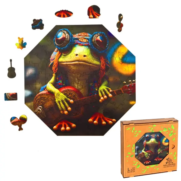 unchi muzician puzzle din lemn