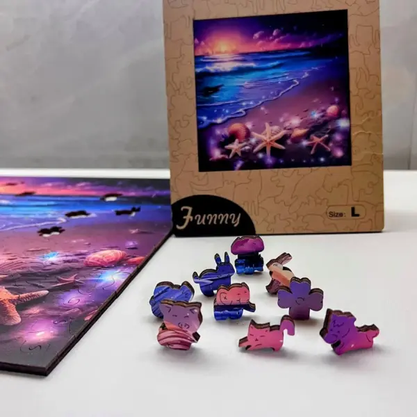 tündöklő tengerpart fa puzzle