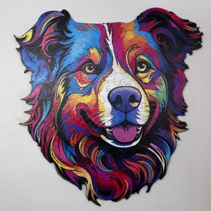 cățeluș amuzant puzzle din lemn