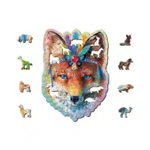 vulpe mistică puzzle din lemn