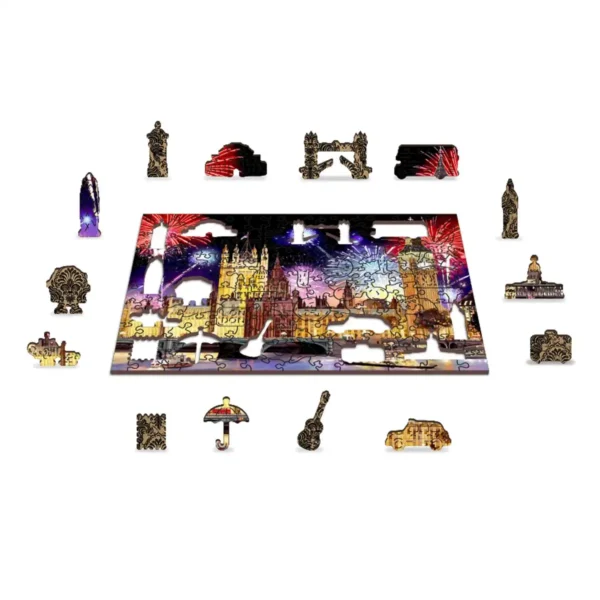 Londra noaptea puzzle din lemn