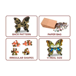 fluture puzzle din lemn