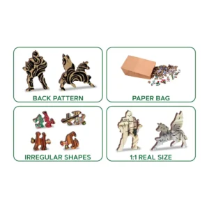 librărie puzzle din lemn