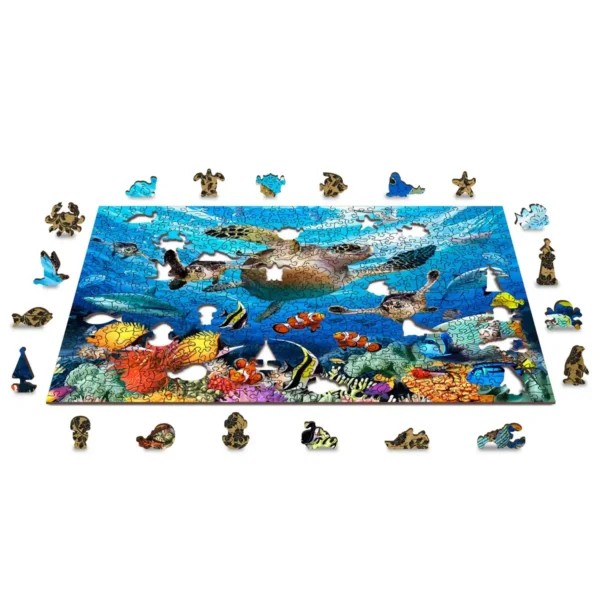 viața oceanului puzzle din lemn