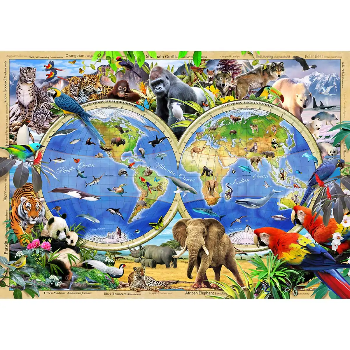 harta regatului animal puzzle din lemn