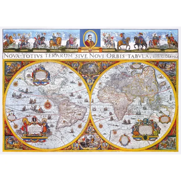 nova terrarum hartă veche puzzle din lemn