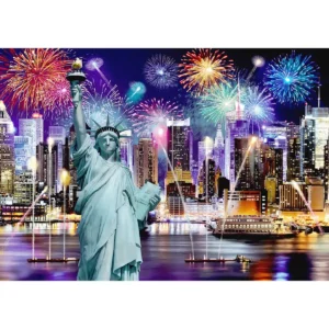 New York la noapte puzzle din lemn