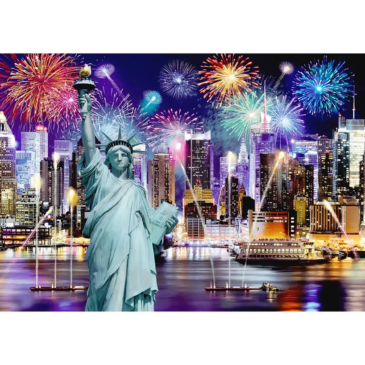 New York la noapte puzzle din lemn