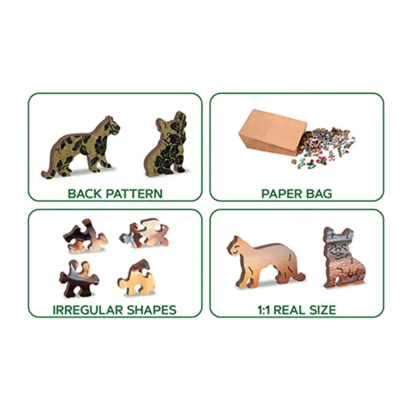 cai sălbatici pe plajă puzzle din lemn